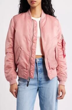 NWT Alpha Industries x Free People MA-1 Reversible Bomber Jacket Rose XS $200